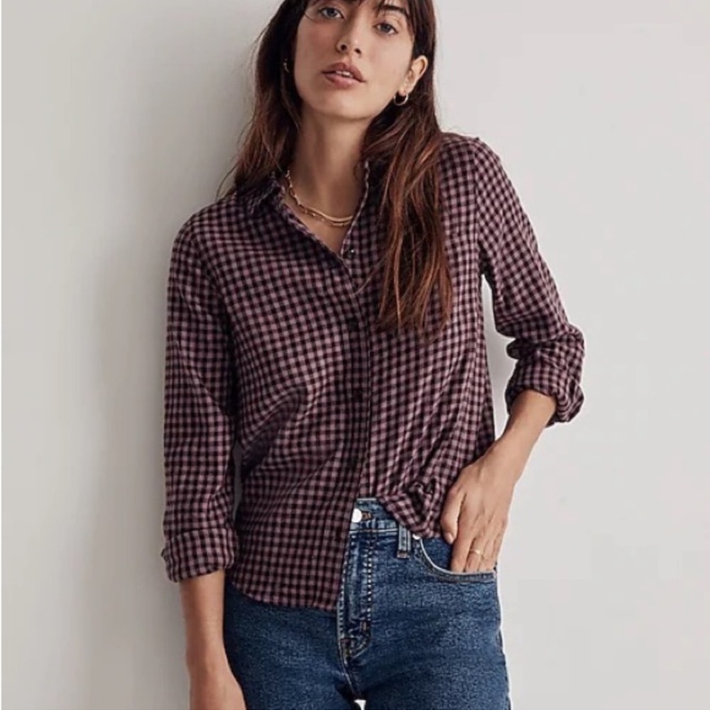 MADEWELL Shrunken Button-Up Shirt in Gingham size XL - Picture 10 of 10